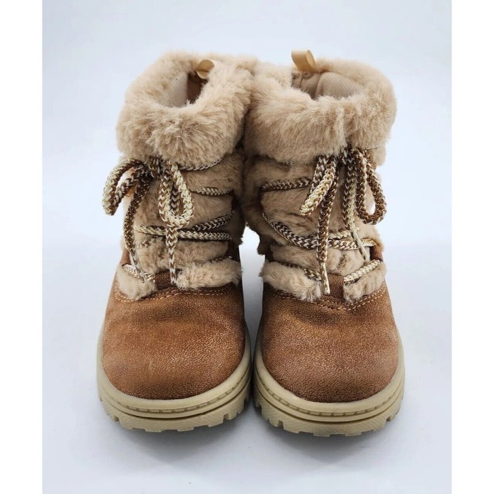 Carter's Baby Girl Moane Faux Fur Winter Boots Beige/Tan Size 8M
